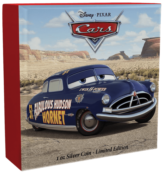 „Doc Hudson“ je štvrtým vydaním série mincí „Autá“ spoločnosti Disney Pixar. Na striebornej minci 1 oz je Doc Hudson ako báječný Hudson Hornet ™ na gravírovanom pozadí chladičových kúpeľov.