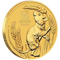 Úplne nová austrálska lunárna séria III od Perth Mint začína v roku 2020 „rokom myši“. Prvým zvieraťom v čínskom kalendári zverokruhu je myš, ktorú si táto minca ctí a oslavuje. Prvé vydanie 12-ročnej série Lunar III obsahuje originálne umelecké diela malých nebojácnych prieskumníkov. Malé hlodavce sú veľmi zvedavé a každý deň skúmajú svoje okolie. S veľkou predstavivosťou a bystrou intuíciou sa myši spoliehajú na svoju šikovnú myseľ, že si pamätajú miesta, cesty, prekážky, miesta na kŕmenie a ďalšie veci. Motív mince vyrazenej z 99,99% rýdzeho zlata zobrazuje myš lezúcu po stonke pšenice. Súčasťou dizajnu je aj čínsky znak pre „myš“, nápis „MOUSE 2020“ a značka mincovne „P“. O tých, ktorí sa narodili v znamení čínskej lunárnej myši v rokoch 2020, 2008, 1996, 1984, 1972 a každý 12. predchádzajúci rok, sa hovorí, že sú inteligentní, vynaliezaví, prispôsobiví a láskaví. Ich motto je „všetko alebo nič“ a ich myseľ je ostrá. Vždy keď padnú nadol sa okamžite zdvihnú na nohy a opäť vstanú. Zlaté mince sa dodávajú v kapsule.