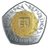 Vstup Slovenskej republiky do Európskej únie
Pamätná bimetalová zlatá a paládiová minca v hodnote 10000 Sk
Európska únia je výsledkom procesu zjednocovania Európy, ktorý sa začal po druhej svetovej vojne. Jej predchodcami boli Európske spoločenstvo pre uhlie a oceľ (1951), Európske spoločenstvo pre atómovú energiu a Európske hospodárske spoločenstvo (1957). K ich zakladajúcim štátom – Belgicku, Francúzsku, Holandsku, Luxembursku, Nemecku a Taliansku – sa postupne pridali Dánsko, Írsko, Veľká Británia, Grécko, Španielsko a Portugalsko. Po vzniku EÚ pristúpili Fínsko, Rakúsko a Švédsko. Názov Európska únia bol prijatý vo februári 1992, keď bola v Maastrichte podpísaná Zmluva o Európskej únii, ktorá vstúpila do platnosti v novembri 1993. Európska únia je založená na zásadách slobody, demokracie, rešpektovaní ľudských práv a slobôd. Jej základným cieľom je podporovať udržateľný a vyvážený ekonomický a sociálny pokrok, najmä vytvorením zóny bez vnútorných hraníc, posilňovaním ekonomickej a sociálnej súdržnosti a zavedením hospodárskej a menovej únie s jednotnou menou.
Prvého mája 2004 sa uskutočnilo najväčšie rozširovanie Európskej únie v jej histórii a k doterajším 15 členským krajinám pribudlo desať nových – Cyprus, Česko, Estónsko, Litva, Lotyšsko, Maďarsko, Malta, Poľsko, Slovensko a Slovinsko.