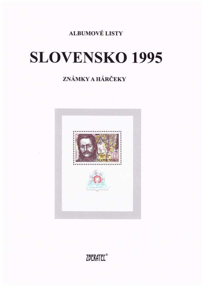 Slovenská republika 1995
Kompletná generálna zbierka známok, rok 1995 + albumové listy - základný variant
Stav: **