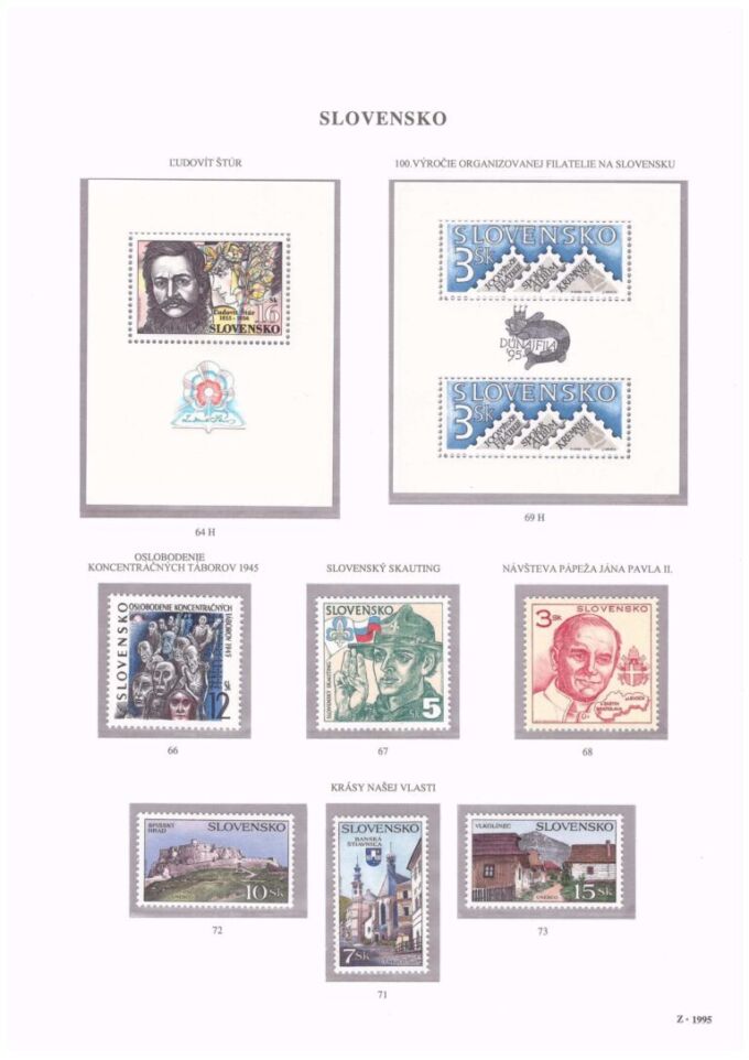 Slovenská republika&nbsp;1995
Kompletná generálna zbierka&nbsp;známok, rok 1995 + albumové listy - základný variant
Stav: **