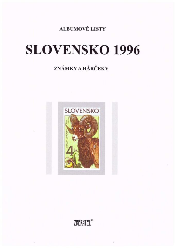 Slovenská republika&nbsp;1996
Kompletná generálna zbierka&nbsp;známok, rok 1996 + albumové listy - základný variant
Stav: **