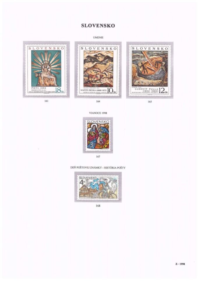 Slovenská republika&nbsp;1998
Kompletná generálna zbierka&nbsp;známok, rok 1998&nbsp;+ albumové listy - základný variant
Stav: **