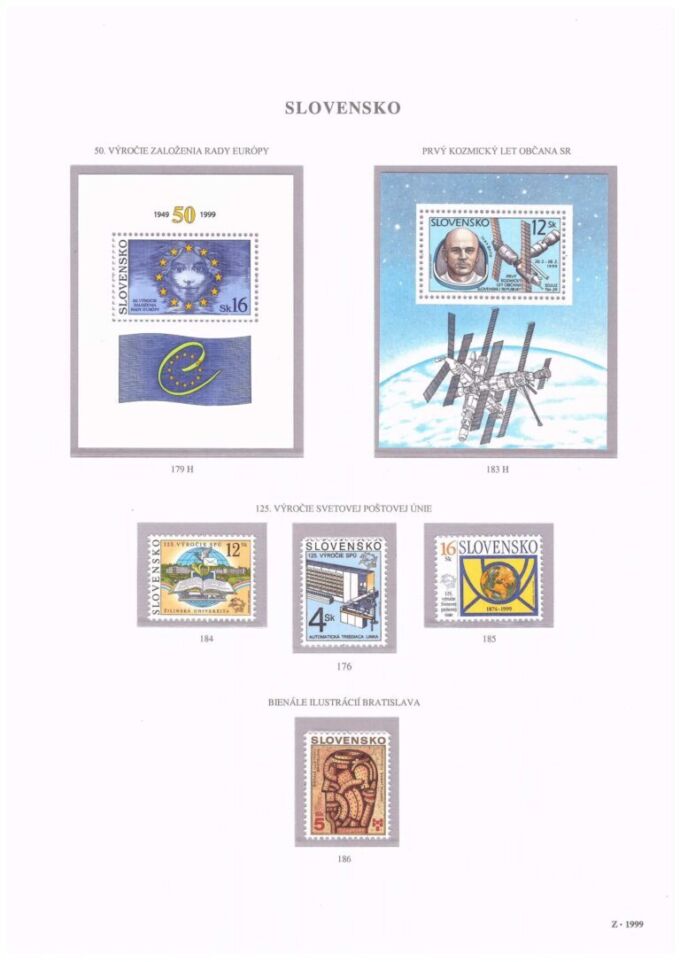 Slovenská republika&nbsp;1999
Kompletná generálna zbierka&nbsp;známok, rok 1999&nbsp;+ albumové listy - základný variant
Stav: **