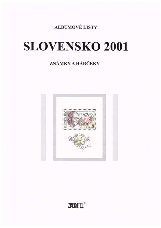 Slovenská republika 2001
Kompletná generálna zbierka známok, rok 2001 + albumové listy - základný variant
Stav: **