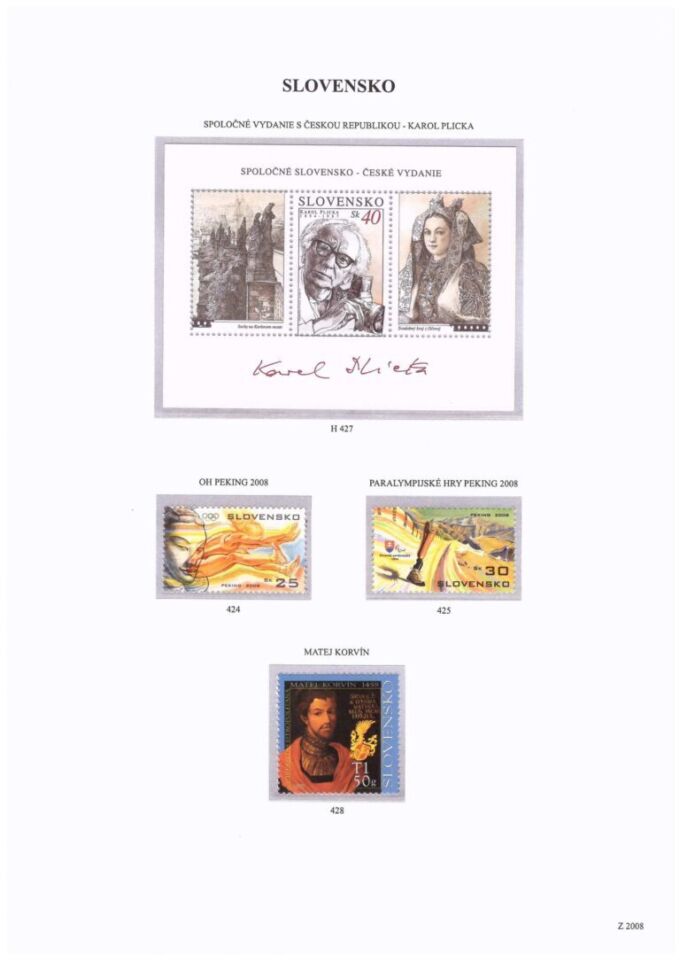 Slovenská republika&nbsp;2008
Kompletná generálna zbierka&nbsp;známok, rok&nbsp;2008&nbsp;+ albumové listy - základný variant
Stav: **