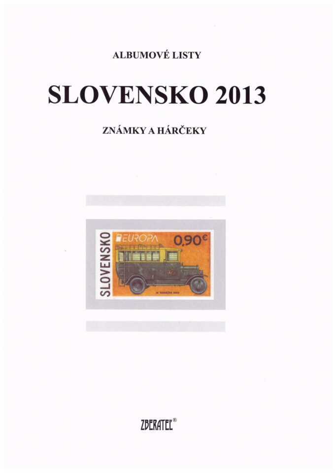 Slovenská republika 2013
Kompletná generálna zbierka známok, rok 2013 + albumové listy - základný variant
Stav: **