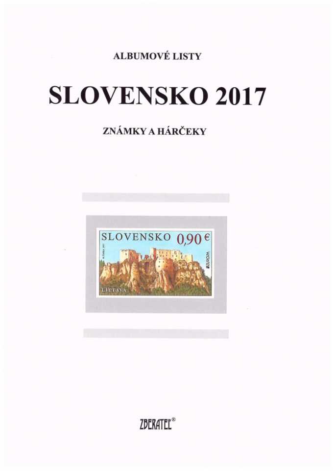 Slovenská republika 2017
Kompletná generálna zbierka známok, rok 2017 + albumové listy - základný variant
Stav: **