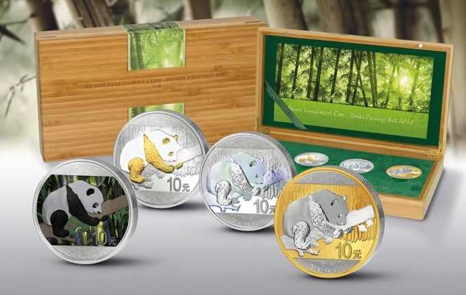 Prestížny set Panda 2016 
Povrchová úprava mincí: farba, porcelán, hologram a 24kt zlato. 
Rýdza hmotnosť kovu: 120 gramov.
Číslo certifikátu: 290/3000
Na európsky trh dorazilo iba 450 setov!
