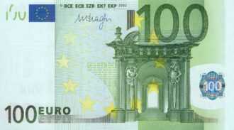 100 EURO, 2002, Séria "N", Španielsko
Tlačová doska: V005A3
Podpis: Mario Draghi,
Stav: UNC