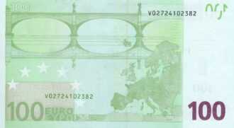 100 EURO, 2002, Séria "N", Španielsko
Tlačová doska: M005F1
Podpis: Mario Draghi,
Stav: UNC