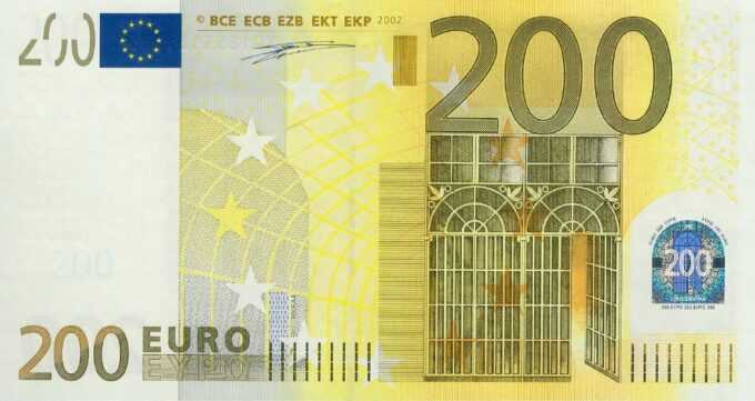 200 EURO, 2002, Séria "X", Nemecko
Tlačová doska: R006A4
Podpis: Wim Duisenberg
Stav: UNC