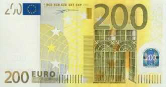 200 EURO, 2002, Séria "X", Nemecko
Tlačová doska: R006A4
Podpis: Wim Duisenberg
Stav: UNC
