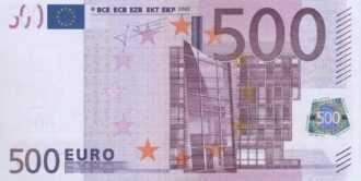 500 EURO, 2002, Séria "N", Rakúsko
Tlačová doska: F003F2
Podpis: Jean-Claude Trichet
Stav: UNC