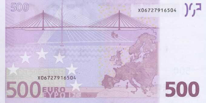2 x 500 EURO, 2002, Séria "X", Nemecko
Tlačová doska: R013A1
Sériové čísla: Z93319290729 + Z93319290738
Podpis: Jean-Claude Trichet
Stav: UNC
POSTUPKA !