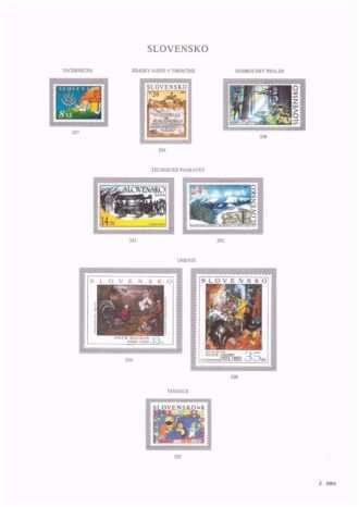 Slovenská republika 2004
Kompletná generálna zbierka známok, rok 2004 + albumové listy - základný variant
Stav: **