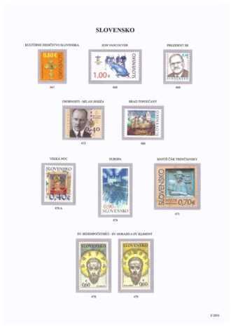 Slovenská republika 2010
Kompletná generálna zbierka známok, rok 2010 + albumové listy - základný variant
Stav: **