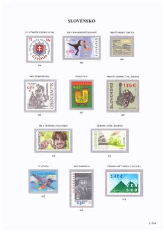 Slovenská republika 2016
Kompletná generálna zbierka známok, rok 2016 + albumové listy - základný variant
Stav: **