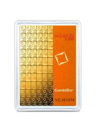 100 x 1 gram Valcambi CombiBar ™ je jedna z veľmi populárnych možností investovania. Sami sa rozhodnite, koľko zlata chcete predať alebo rozdať. 1 gramové zlaté tehličky sú spojené vopred určenými bodmi zlomu a dajú sa ľahko oddeliť zalomením. Skladovanie 100-gramového zlata Combi Bar ™ je priestorovo nenáročné. Tyčinku je možné predávať vcelku alebo v samostatných jednotkách.