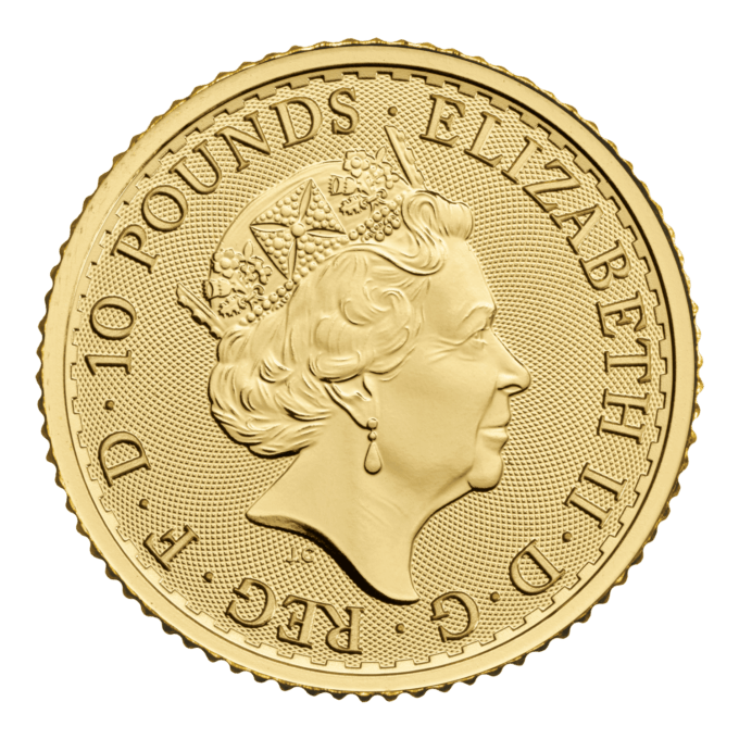 Ročník 2022 mince Britannia bol vyrazený Britskou kráľovskou mincovňou z jednej desatiny unce 99,99% rýdzeho zlata a zobrazuje ako každý rok Britanniu. Ženská postava v brnení je symbolom vlastenectva krajiny. Tento motív je obklopený nápismi „Britannia 2022“ a „1/10 OZ 9999 FINE GOLD“. Na zadnej strane je vyobrazený obraz Jej Veličenstva kráľovnej Alžbety II. Zlatá minca Britannia je vydávaná Britskou kráľovskou mincovňou od roku 1987. Zlatá minca sa dodáva voľne bez obalu.