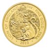 Investujte do novej kolekcie produktov z dielne Britskej mincove inšpirovanej kráľovskými Tudorovcami. 
Anglický lev je prvým z desiatich heraldických stvorení, ktoré strážia priekopu pred palácom Hampton Court v podobe hrôzostrašných sôch. Stelesňujú silu dynastie Tudorovcov a symbolizujú predkov Henricha VIII. a jeho tretej manželky Jane Seymourovej. Tradícia mýtických zvierat reprezentujúcich hodnoty a črty kráľovstva sa začala stáročia skôr, keď sa na vlajkách a transparentoch na bojisku objavovali heraldické bytosti, aby zjednotili a nasmerovali armády ako aj vniesli strach do nepriateľa.
Reverz mince od Davida Lawrencea zobrazuje leva z Anglicka v zastrašujúcej póze inšpirovanej vodným mostom Royal Beasts of Hampton Court Palace. Minca má novú textúru pozadia animácie povrchu. Na líci mince je ako vždy portrét Jej veličenstva kráľovnej od Jody Clarkovej.