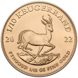 Krugerrand sa považuje nielen za absolútnu klasiku medzi zlatými mincami, ale aj za nadčasový symbol charakteristického dedičstva Južnej Afriky.
Ikonická zlatá minca z Južnej Afriky bola prvýkrát vydaná v roku 1967. Rubová strana tradične zobrazuje profil prvého prezidenta Juhoafrickej republiky z rokov 1882-1902 Paula Krugera. Na druhej strane mince je vyobrazená antilopa, zviera, ktoré vytvára veľké stáda na suchých nížinách v južnej Afrike. Je to jedinečný motív vďaka ktorému je ľahko rozpoznateľná minca Krugerrand. Zlaté mince sa dodávajú voľne bez obalu.