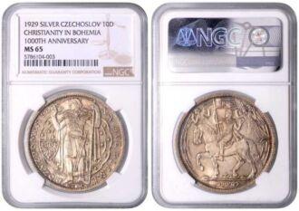 Strieborná medaila Milénium sv. Václava (veľká), 1929, 30g, Kremnica. 40 mm, Ag/1000, O. Španiel, MCH CSR1-MED2
UNC | UNC , NGC MS 65