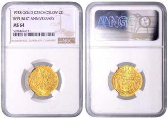ČESKOSLOVENSKO
2 Dukát 10. výročie ČSR, 1928, MCH CSR1-MED1
UNC | UNC , NGC MS 64