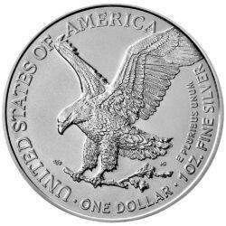 Edíciu American Silver Eagle z roku 2022 razila americká mincovňa z jednej unce rýdzeho striebra. Motív zobrazuje ikonickú bohyňu „Walking Liberty“ od Adolpha A. Weinmana, ktorá kráča k vychádzajúcemu slnku. Na zadnej strane je zobrazený americký orol bielohlavý. Americký orol bol pri príležitosti svojho 35. výročia „žiari“ v novom vzhľade prvýkrát od uvedenia mince. Nový dizajn vytvorila dizajnérka AIP Emily Damstra a zobrazuje majestátneho bielohlavého orla, ktorý pristáva na dubovú vetvu. Orla obklopujú nápisy „SPOJENÉ ŠTÁTY AMERICKÉ“ a „1OZ. FINE SILVER - ONE DOLLAR“. Strieborná minca 2022 s novým dizajnom je dodávaná voľne bez obalu.
Info: Ak si objednáte 20 mincí, mince sa dodávajú v pôvodnej tube od americkej mincovne.
 