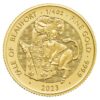Investujte do novej kolekcie produktov z dielne Britskej mincove inšpirovanej kráľovskými Tudorovcami. Yale of Beaufort je jedným z  desiatich heraldických stvorení, ktoré strážia priekopu pred palácom Hampton Court v podobe hrôzostrašných sôch. Stelesňujú silu dynastie Tudorovcov a symbolizujú predkov Henricha VIII. a jeho tretej manželky Jane Seymourovej. Tradícia mýtických zvierat reprezentujúcich hodnoty a črty kráľovstva sa začala stáročia skôr, keď sa na vlajkách a transparentoch na bojisku objavovali heraldické bytosti, aby zjednotili a nasmerovali armády ako aj vniesli strach do nepriateľa.
Reverz mince od Davida Lawrencea zobrazuje Kozoroha v zastrašujúcej póze inšpirovanej vodným mostom Royal Beasts of Hampton Court Palace. Minca má novú textúru pozadia animácie povrchu. Na líci mince je posledný krát portrét Jej veličenstva kráľovnej Alžbety II. od Jody Clarkovej.