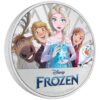 Farebná strieborná minca Disney™ je venovaná animovanému filmu Frozen™. Minca bola vyrazená novozélandskou mincovňou z jednej unce 99,9% rýdzeho striebra v kvalite proof.
Film vyšiel v novembri 2013 a je 53. animovaným filmom štúdia Walt Disney. Farebný motív zobrazuje Elsu v popredí a Svena, Kristoffa, Annu a Olafa v pozadí. Súčasťou návrhu je aj logo „FROZEN“ a hmotnosť a rýdzosť mince. Na zadnej strane je portrét kráľovnej Alžbety II., nominálna hodnota a rok vydania.
"Frozen" je založený na rozprávke "Snehová kráľovná" od Hansa Christiana Andersena. Film rozpráva príbeh princeznej Elsy, ktorá má magické schopnosti vytvárať sneh a ľad.
Elsa, ktorá sa bojí, že by náhodou nezranila svoju malú sestru Annu, uteká zo svojho kráľovstva, aby žila sama v obrovskom paláci z ľadu. Jej sestra Anna, snehuliak Olaf, doručovateľ ľadu Kristoff a jeho sob Sven urobia všetko pre to, aby ukončili izoláciu ľadovej kráľovnej a zachránili kráľovstvo pred ovládnutím temného Hansa a vojvodu z Pitzbuehlu.
Strieborná minca Disney™ Frozen™, limitovaná na 999 kusov na celom svete, sa dodáva v magnetickom akrylovom bloku a originálnom balení Disney™. Súčasťou je aj certifikát pravosti od novozélandskej mincovne.