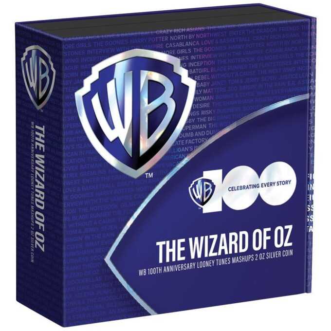 Pri príležitosti 100. výročia Warner Brothers vydáva novozélandská mincovňa novú sériu „Looney Tunes™ Mashups“. Oficiálne licencovaná minca vyrazená z 2 uncí 99,9 % rýdzeho striebra v kvalite proof je prvou emisiou v novej sérii. Tvar mince má pripomínať oficiálne logo Warner Brothers. Na farebnom motíve sú Looney Tunes™ oblečené ako postavy z filmovej klasiky z roku 1939 „The Wizard of Oz“ so svetoznámou skratkou „WB“ pre Warner Brothers v pozadí. Na zadnej strane je vyobrazená verejná pečať Niue, ako aj logo výročia, nominálna hodnota, rok vydania, hmotnosť, rýdzosť a oficiálne autorské práva.
 
Spoločnosť Warner Bros Entertainment Inc, predtým známa ako Warner Brothers alebo Warner Bros., bola od svojho založenia v Hollywoode 4. apríla 1923 jednou z najznámejších amerických filmových a televíznych spoločností na svete. S Al Jolsonom ako „Jazzovým spevákom“ uviedla spoločnosť na obrazovky prvý zvukový film a svoj podnikateľský úspech spečatila ikonickými animovanými filmami Looney Tunes™. Nasledovalo nespočetné množstvo klasických filmov, ako Robin Hood, Casablanca, ako aj Nekonečný príbeh z roku 1984. Medzi novšie úspešné produkcie patria filmové série ako Harry Potter™, Matrix™ a Smrtonosná zbraň™. Limitovaný náklad len 1 923 kusov odkazuje na rok založenia Warner Brothers. Strieborná minca Looney Tunes™ Mashups – Čarodejník z krajiny Oz sa dodáva v originálnej krabičke vrátane očíslovaného certifikátu pravosti.