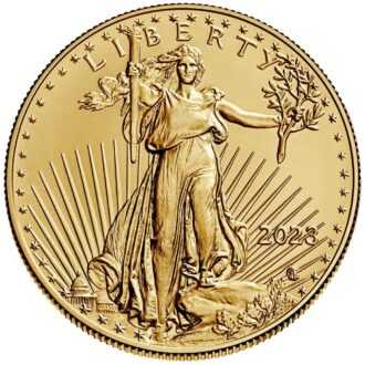 Minca American Eagle 2023 je razená americkou mincovňou z pol unce zlata v UNC kvalite. 
Na motíve je Lady Liberty kráčajúca sebavedomo proti slnečným lúčom. V pravej ruke drží pochodeň a v ľavej olivovú ratolesť, ktorá symbolizuje mier. Na rube je vyobrazený americký orol bielohlavý. 
Nový dizajn vytvorila Jennie Norris a zobrazuje pôsobivý detailný portrét orla, ktorý je obklopený nápismi "SPOJENÉ ŠTÁTY AMERICKÉ" a "1/2 OZ. FINE GOLD - 25 DOLLARS". 
Populárna minca American Gold Eagle s novým dizajnom je dodávaná voľne – bez obalu.