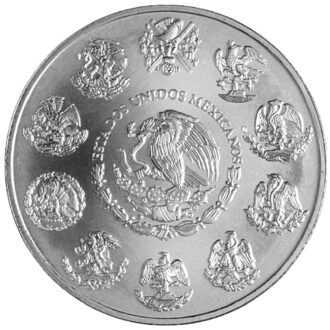 Po debute 1 oz mexickej striebornej mince Libertad v roku 1982 táto minca nevynechala ani jeden ročník. Ročník 2023 je tak už 41. minca v poradí.
Na lícnej strane 2023 mexických strieborných mincí Libertad nájdete vyobrazenie mexického erbu. Dizajn zobrazuje orla skalného na ramene kaktusu opunciového, ako zápasí s hadom. Okolo tejto pečate si všimnete dubový a vavrínový veniec, ako aj 10 historických verzií štátneho erbu.
Zadná strana 2023 1 oz Silver Libertad prichádza s víziou Winged Victory. Jej postava je zobrazená v miernom ľavom profile s vavrínovým vencom v jednej ruke a súpravou zlomených reťazí v druhej ruke.