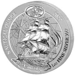 237203-2022_nautical-ounce_rwanda_uss-constitution_1oz_silver_coin_1-jpg Strieborná minca. Šieste číslo série Nautical Ounce Series je venované lodi USS Constitution.
