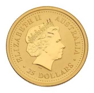 Klokan je bezpochyby jedným z najpopulárnejších predstaviteľov austrálskej divočiny.
Mincu vyrazila mincovňa Perth z 1/4 unce 99,99% rýdzeho zlata. Motív roku 1999 austrálskych zlatých mincí klokana zobrazuje stojaceho klokana obzerajúceho sa okolo seba. 
Na zadnej strane je portrét kráľovnej Alžbety II ako aj nominálna hodnota 25 Dollars.
Zlatá minca je dodávaná v ochrannej kapsule.