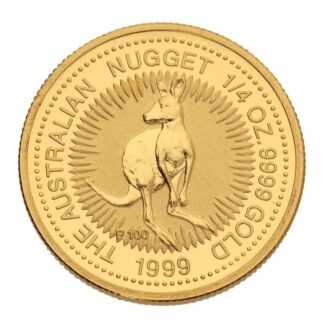 Klokan je bezpochyby jedným z najpopulárnejších predstaviteľov austrálskej divočiny.
Mincu vyrazila mincovňa Perth z 1/4 unce 99,99% rýdzeho zlata. Motív roku 1999 austrálskych zlatých mincí klokana zobrazuje stojaceho klokana obzerajúceho sa okolo seba. 
Na zadnej strane je portrét kráľovnej Alžbety II ako aj nominálna hodnota 25 Dollars.
Zlatá minca je dodávaná v ochrannej kapsule.