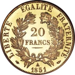 676572-20fr_gold_1849-1851normal_1-jpg Zlatá minca 20 Frankov – klasická francúzska investičná minca, ktorej razba siaha až k reforme Napoleona I. z roku 1803.