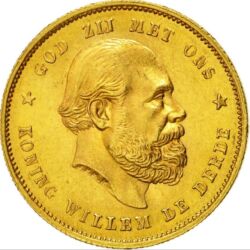 216870-10-gulden_willem_iii_holandsko_1876-1889_1-jpg Zlatá minca 10 Guldenov Willem III – holandská investičná minca razená v rokoch 1875 – 1889 za vlády kráľa Viliama III.