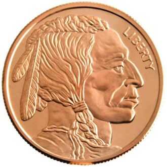 Táto minca poskytuje jeden z najznámejších zberateľských vzorov zo všetkých amerických mincí za prijateľnú cenu s krásnym prevedením návrhu Jamesa Earle Frasera z roku 1913 - Buffalo Nickel.
Dizajn týchto mince vychádza z originálnej mince vydanej americkou mincovňou.
Lícna strana: Prevedenie dizajnu „Buffalo Nickel“ od Jamesa Earla Frasera z roku 1913 z profilu amerického Buffala.

Minca je vyrazená z 1 unce rýdzej, investičnej medi. Nemá žiadnu oficiálnu nominálnu hodnotu. Hmotnosť (1 unca) a rýdzosť (999 meď) sú však vyrazené na zadnej strane.
V tejto súvislosti treba poznamenať, že hmotnosť sa meria v Avoirdupois unciach a nie, ako je to zvyčajne na trhu drahých kovov, v trójskych unciach. Jeden AVDP oz zodpovedá cca. 28,349 gramov.