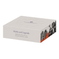 55264-myths-and-legends_2023_merilin_1oz_silver_coin_proof_4-jpg Strieborná zberateľská minca Royal Mint zo série Mýty a legendy venovaná čarodejníkovi Merlinovi, 1 Oz (31,1 g) striebra rýdzosti 999/1000, ročník 2023, proof prevedenie.