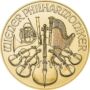 Zlatá investičná minca Wiener Philharmoniker, 1/4 Oz (7,78 g), rýdzosť 999,9/1000, nominálna hodnota 500 ATS, staršie ročníky do roku 2001, rôzny ročník.