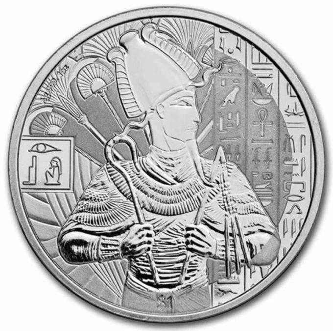 Mincovňa Pobjoy vydala novú vzrušujúcu sériu mincí s egyptskými bohmi na pamiatku 250 rokov od narodenia britského egyptológa Dr Thomasa Younga. Na prvej minci tejto série je zobrazená bohyňa Isis.
Isis je známa svojimi magickými schopnosťami a múdrosťou a je považovaná za jednu z najdôležitejších bohýň v starovekej egyptskej kultúre ako ochrankyňu žien a svojho manžela Osirisa. Pôvodne bola vedľajšou postavou Osirisa, ale postupne sa stala dôležitejšou v egyptskom náboženstve a po tisícročiach sa stala Kráľovnou vesmíru a Kozmického poriadku. V čase Rímskej ríše sa Isis stala vládkyňou samotného osudu.
Táto minca Osirisa z roku 2023 obsahuje 1 oz rýdzeho striebra 999, pričom razba je obmedzená len na 5 000 mincí. Minca zobrazuje boha Osirisa jedného z najdôležitejších a najvýznamnejších egyptských bohov.  
Na rube je zobrazený erb Republiky Sierra Leone, minca je podporovaná vládou Sierra Leone a je považovaná za suverénnu mincu. 