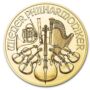 Zlatá investičná minca Wiener Philharmoniker, 1/10 Oz (3,11 g), rýdzosť 999,9/1000, nominálna hodnota 10 €, rôzny ročník (od roku 2002).