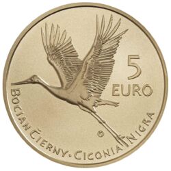 1046525-zberatelska_eurominca_5euro_bocian_cierny_1-jpg Minca. Fauna a flóra na Slovensku – bocian čierny.