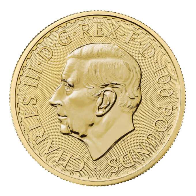 Minca Britannia 1 oz, ročník 2024 je vyrazená Britskou kráľovskou mincovňou z 1 unce 99,99% rýdzeho zlata. Ženská postava v brnení je symbolom vlastenectva krajiny. Motív je obklopený nápismi "Britannia 2024" a "1 OZ 9999 FINE GOLD". Zlatú mincu Britannia vydáva Britská kráľovská mincovňa od roku 1987.
Minca obsahuje inovatívnu bezpečnostnú technológiu, ktorá z nej robí vizuálne najbezpečnejšiu zlatú mincu na svete. Vyobrazenie Britannie od Philipa Nathana, vyrazené z rýdzeho zlata 999,9 a vylepšené štyrmi bezpečnostnými prvkami, je na tejto zlatej minci také krásne ako kedykoľvek predtým.
V ľavej dolnej časti návrhu, pod splývavými šatami Britannie, predstavuje trojzubec jej námornú históriu a silu. Keď pozorovateľ zmení perspektívu, tento trojzubec sa stane visiacim zámkom, ktorý zdôrazňuje bezpečnú povahu mince. Povrchová animácia odráža pohyb vĺn a jemné detaily, ako napríklad vlajka Únie na štíte Britannie, boli starostlivo zvýraznené v tejto zlatej povrchovej úprave mince. Tieto pridané bezpečnostné prvky zdobia a chránia mincu, rovnako ako mikrotext, ktorý lemuje dizajn, uvádza – „Decus et Tutamen“, čo v preklade znamená „Ozdoba a ochrana“.
Zlatá minca sa dodáva voľne.