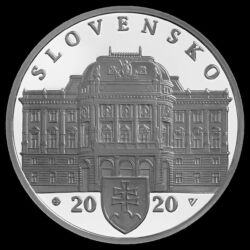 Strieborná zberateľská minca v hodnote 10 eur k 100. výročie založenia Slovenského národného divadla.