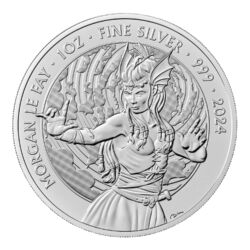 194703-myths-and-legends_morgan_le_fay_2024_silver_coin_1oz_1-jpg Minca s motívom Morgan le Fay je poslednou mincou v sérii inšpirovanej Artušovským mýtom.