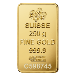 Investičná zlatá tehla PAMP Suisse "Lady Fortuna", 250 g, razená (Minted), rýdzosť 999,9/1000, Švajčiarsko.