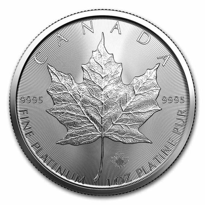 Kanadský javorový list je absolútnym bestsellerom a jednou z najpopulárnejších mincí medzi investormi a zberateľmi na celom svete.
Motívom kanadskej klasiky je tradične javorový list – národný symbol a „veľvyslanec“ Kanady. Rubová strana zobrazuje portrét kráľovnej Alžbety II., nominálnu hodnotu, rok vydania a tento rok je doplnený o roky vládnutia "1952-2022" jéj Veličenstva.
Platinové mince javorového listu sú dodávané bez balenia.